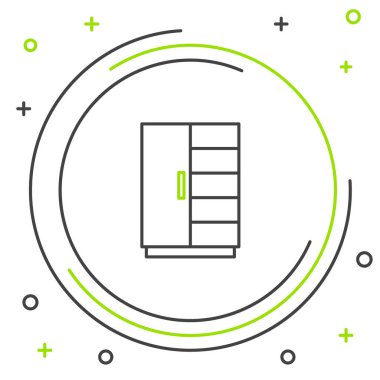 Çizgi Gardırobu simgesi beyaz arkaplanda izole edildi. Renkli taslak konsepti. Vektör.