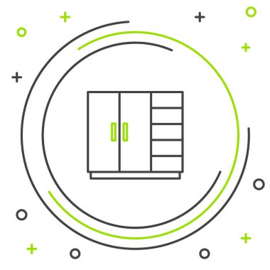 Çizgi Gardırobu simgesi beyaz arkaplanda izole edildi. Renkli taslak konsepti. Vektör.