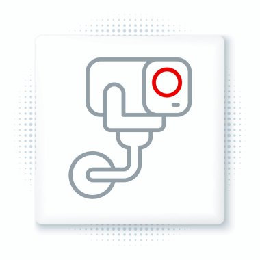 Güvenlik kamerası simgesi beyaz arkaplanda izole edildi. Renkli taslak konsepti. Vektör.