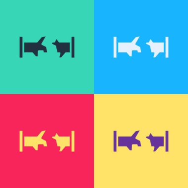 Pop Art Kırık Metal Boru ve sızdıran ikon renkli arka planda izole edilmiş. Vektör.