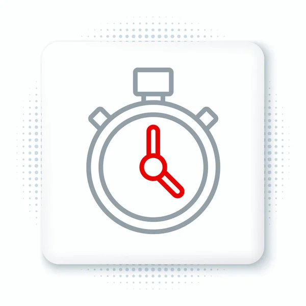 Line Stopwatch Symbol Isoliert Auf Weißem Hintergrund Zeitzeichen Chronometerzeichen Buntes — Stockvektor