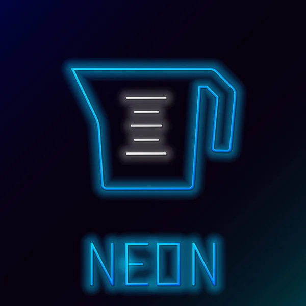 Glödande Neon Line Mäta Kopp För Att Mäta Torr Och — Stock vektor