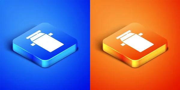 Isometric Can Container Milk Icon Isolated Blue Orange Background Square — Stock Vector