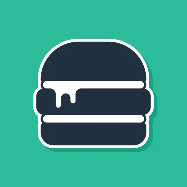Blue Burger Symbol Isoliert Auf Grünem Hintergrund Hamburger Ikone Cheeseburger — Stockvektor