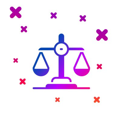 Renk cinsiyet eşitliği simgesi beyaz arkaplanda izole edildi. Eşit ücret ve fırsat iş konsepti. Kademeli rastgele dinamik şekiller. Vektör.