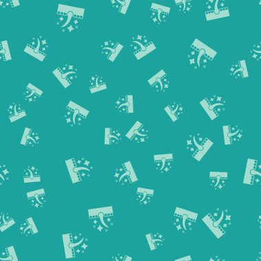 Saç bakımı ikonu için yeşil organik yağ yeşil arka planda izole edilmiş pürüzsüz desen. Saç yağı uzuyor. Vektör.