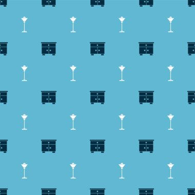 Mobilya sehpası ve yer lambasını pürüzsüz desene ayarlayın. Vektör.