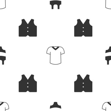 Mayo tişörtü ve yeleği pürüzsüz bir kalıba sokun. Vektör.