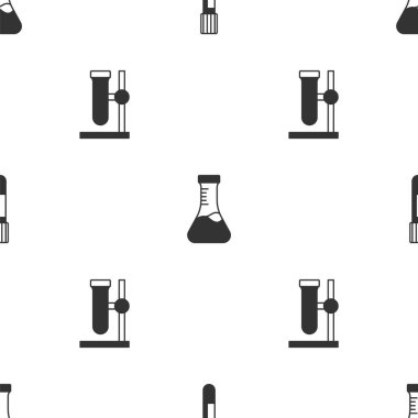 Test tüpünü ve matarayı dikişsiz kalıba getir. Vektör.