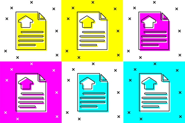 Set House Contract Icon Isolated Color Background Contract Creation Service —  Vetores de Stock
