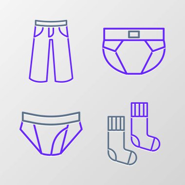 Çorap Adam iç çamaşırı ve pantolon ikonu. Vektör.