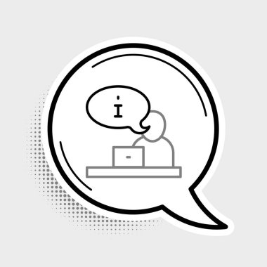 Çizgi Televizyon raporu simgesi gri arkaplanda izole edildi. Televizyon haberleri. Renkli taslak konsepti. Vektör