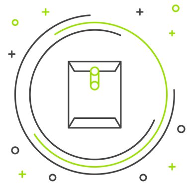 Satır Zarfı simgesi beyaz arkaplanda izole edildi. Mesaj konsepti alındı. Yeni, e-posta gelen mesaj, SMS. Posta servisi. Renkli taslak konsepti. Vektör