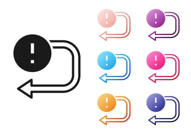 Siyah Ok simgesi beyaz arkaplanda izole edildi. Yön Arrowhead sembolü. Navigasyon işaretçisi işareti. Simgeleri renklendirin. Vektör