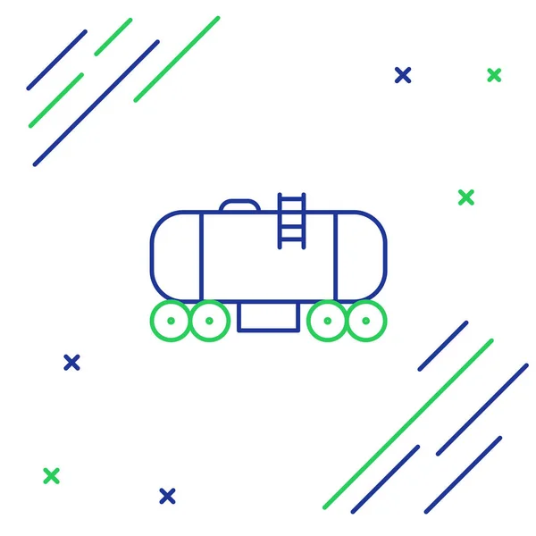 Ligne Icône Citerne Ferroviaire Pétrole Isolé Sur Fond Blanc Réservoir — Image vectorielle