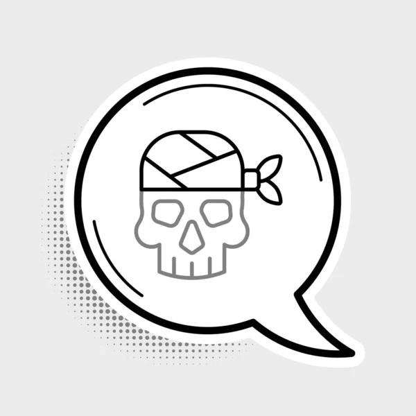 Line Pirate Captain Symbol Isoliert Auf Grauem Hintergrund Buntes Rahmenkonzept — Stockvektor