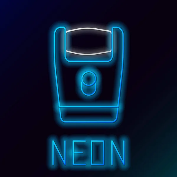 Ragyogó Neon Vonal Elektromos Borotvapenge Férfiaknak Ikon Elszigetelt Fekete Háttérrel — Stock Vector
