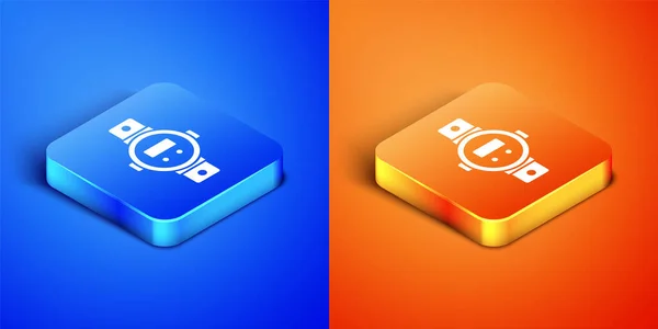 Isometric Diving Watch Icon Isolated Blue Orange Background Diving Underwater — Stock Vector