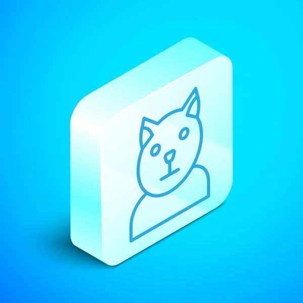 Línea Isométrica Icono Gato Aislado Sobre Fondo Azul Símbolo Animal — Vector de stock