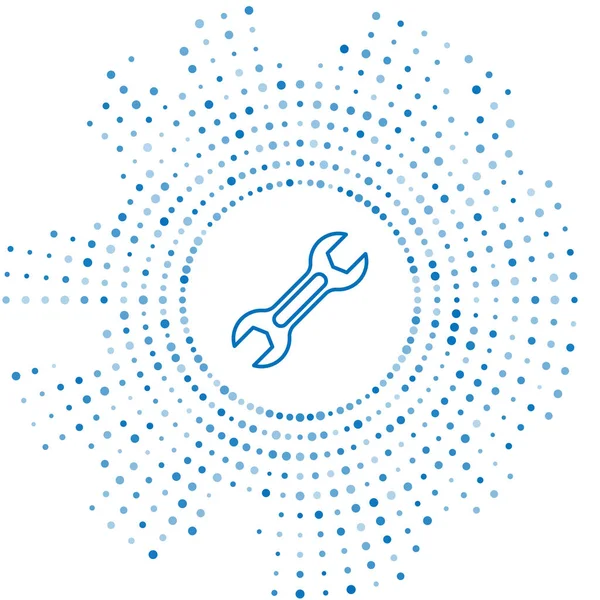 Modrá Čára Klíč Ikona Izolované Bílém Pozadí Abstraktní Kruh Náhodných — Stockový vektor