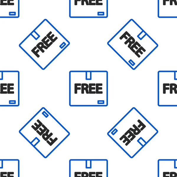 Line Cardboard Box Free Symbol Icon Isolated Seamless Pattern White —  Vetores de Stock