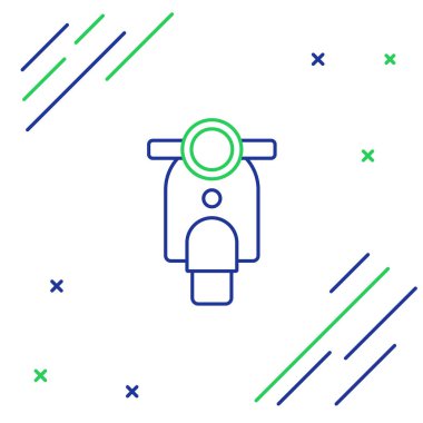 Çizgi Scooter simgesi beyaz arkaplanda izole edildi. Renkli taslak konsepti. Vektör.