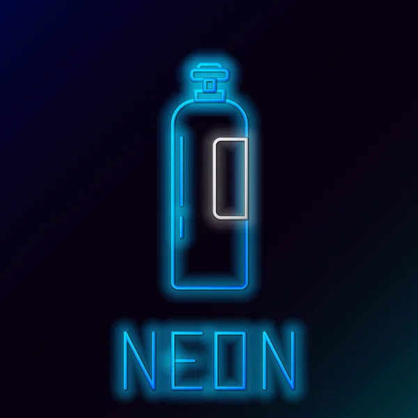 Glowing Neon Line Industrial Gas Cylinder Tank All Inert Mixed — ストックベクタ