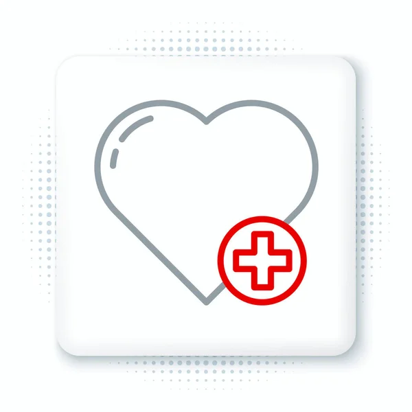 Línea Corazón Icono Aislado Sobre Fondo Blanco Símbolo Romántico Vinculado — Vector de stock
