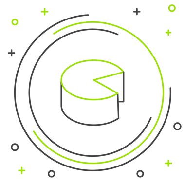 Çizgi Peynir simgesi beyaz arkaplanda izole edildi. Renkli taslak konsepti. Vektör.