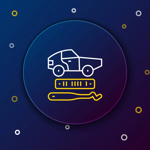 Line Car Theft Icon Isolated Blue Background Colorful Outline Concept — Wektor stockowy