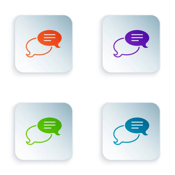Color Speech Bubble Chat Icon Isolated White Background Message Icon — 스톡 벡터
