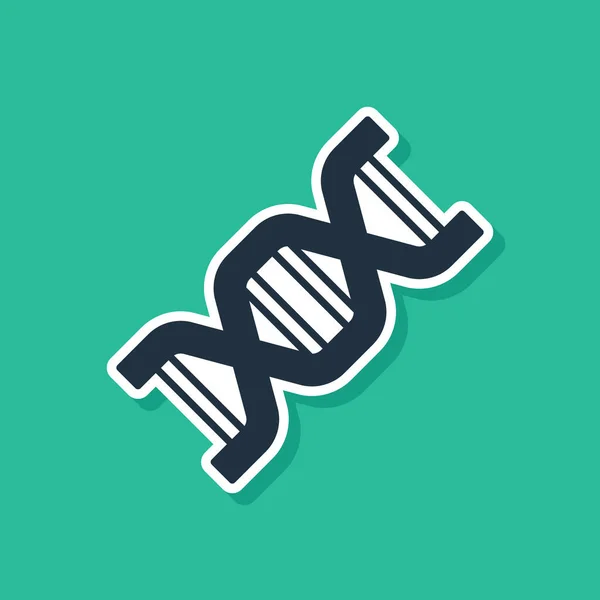 Blue Dna Symbol Icon Isolated Green Background Vector — Stock Vector