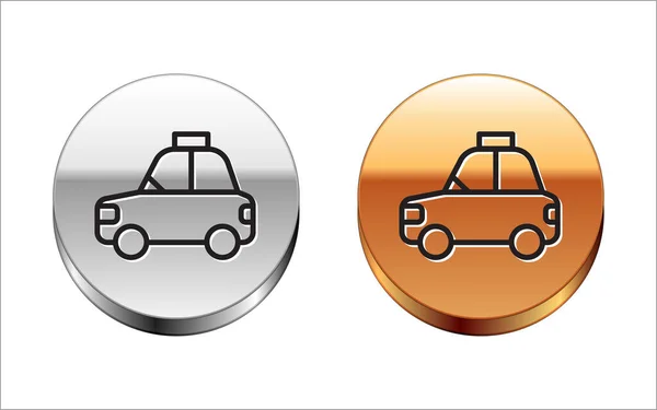 Black Line Pet Car Taxi Icon Isolated White Background Silver — Wektor stockowy