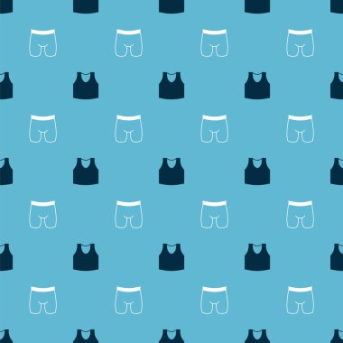Set Undershirt and Cycling shorts on seamless pattern. Vector.