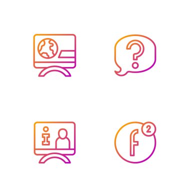 Satır Oluştur Hesap Televizyonu Son Dakika Haberleri ve Konuşma baloncuğu sohbeti. Renk simgeleri. Vektör.