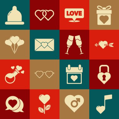 Hearts Castle 'ın Amour ve Arrow Speech' in baloncuk şeklinde tonunu ayarlayın. Sevgiler, Zarif Sevgililer Günü Balonları, prezervatif ve Cam Şampanya ikonu. Vektör.