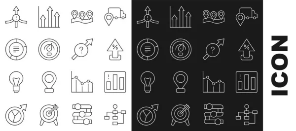 Définir Ligne Organigramme Hiérarchie Infographie Secteurs Pourcentage Flèche Vers Haut — Image vectorielle