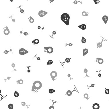 Konumu çapa ile belirleyin, çapraz hastane, park yeri ve kusursuz şablon. Vektör.