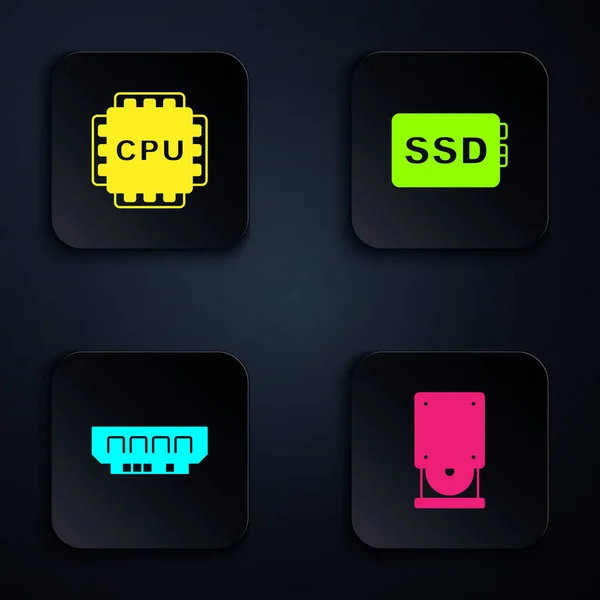 Set Optical Disc Drive Processor Cpu Ram Random Access Memory — Image vectorielle