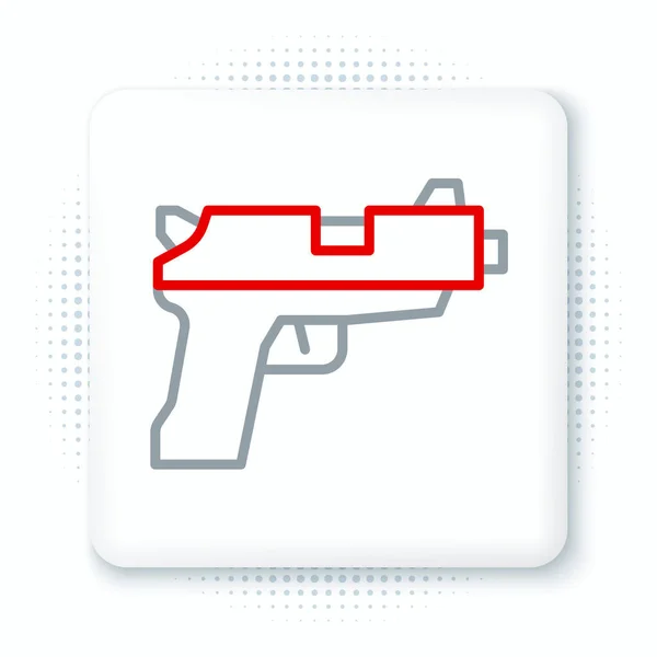Pistolet Ligne Icône Pistolet Isolé Sur Fond Blanc Police Arme — Image vectorielle