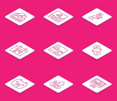 Hisse senedi borsası büyüme grafikleri Online açık artırmada Bitcoin Takvim Başarısız Hisse senetleri Ayı ve Finansal simge değişimi. Vektör.