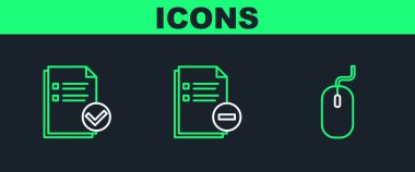 Bilgisayar Fare Belgesi satırını eksi simgesiyle işaretle ve işaretle. Vektör.