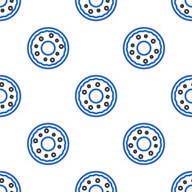 Tatlı simgeli çizgi çöreği beyaz arka planda izole edilmiş pürüzsüz desen. Renkli taslak konsepti. Vektör.