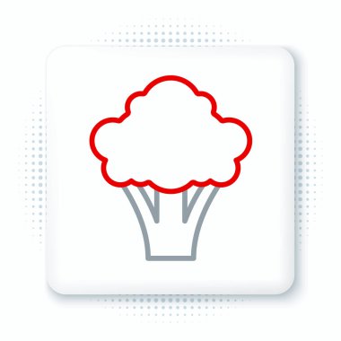 Brokoli çizgisi simgesi beyaz arkaplanda izole edildi. Renkli taslak konsepti. Vektör.