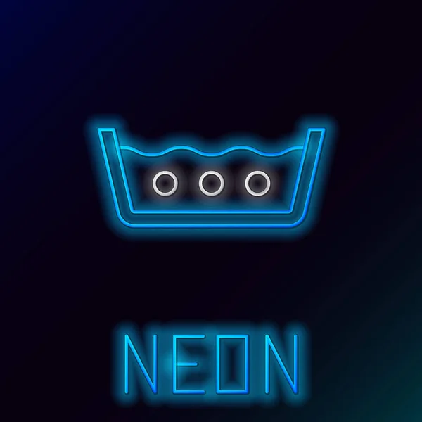Glowing Neon Line Washing Degrees Celsius Icon Isolated Black Background — Διανυσματικό Αρχείο