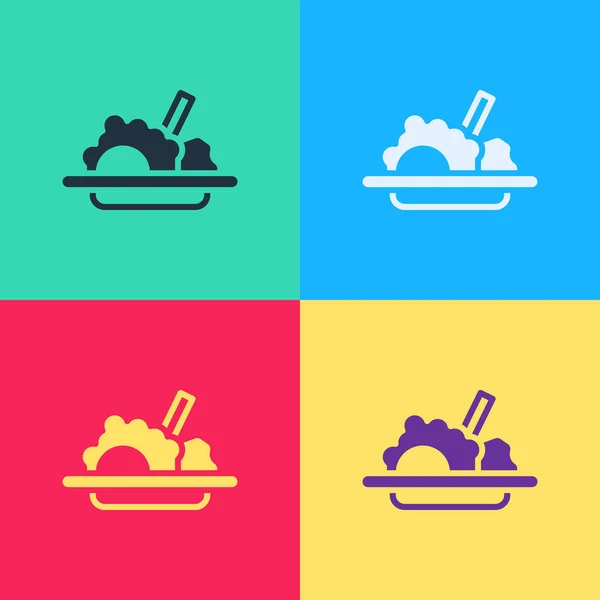 Pop Art Zdravé Potraviny Ikona Izolované Barevném Pozadí Vektor — Stockový vektor