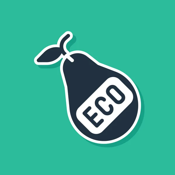 Blue Healthy Organic Eco Vegetarian Food Pear Icon Isolated Green — Vector de stock
