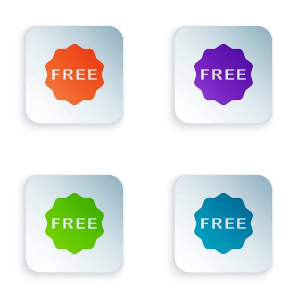 Color Price Tag Inscription Free Icon Isolated White Background Badge — Stockvektor