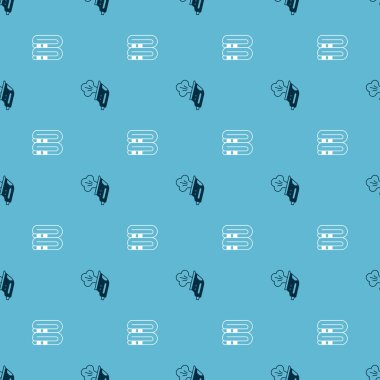 Elektrik ütüsünü ve havluyu pürüzsüz desene ayarlayın. Vektör.