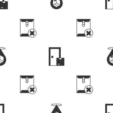 Karton kutu ev teslimat hizmetleri ile konumu ayarlayın ve pürüzsüz desen üzerine zarfı silin. Vektör.